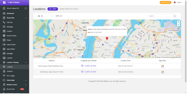 Monitoring pro location tracking