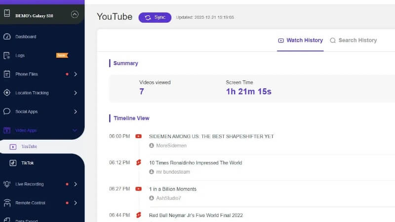 demonstração do monimaster android youtube