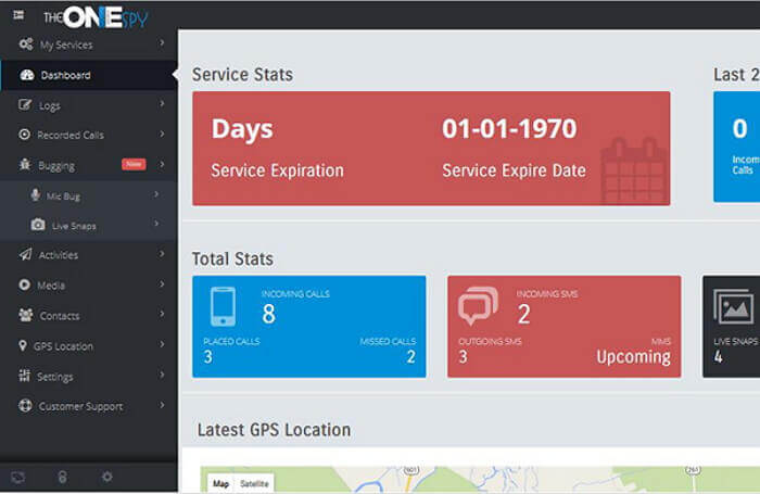 theonespy – Dashboard der Screenshot-App