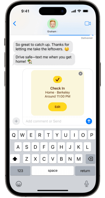 iMessage - Check In