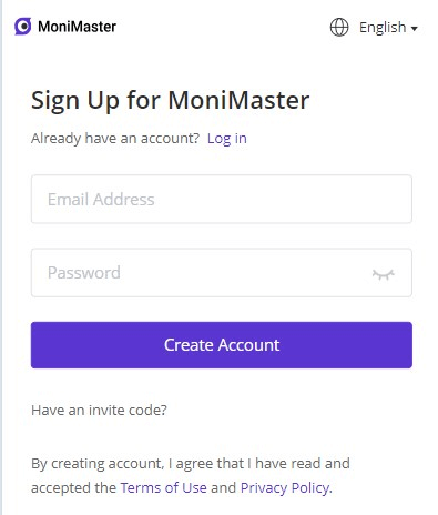 login to your monimaster account