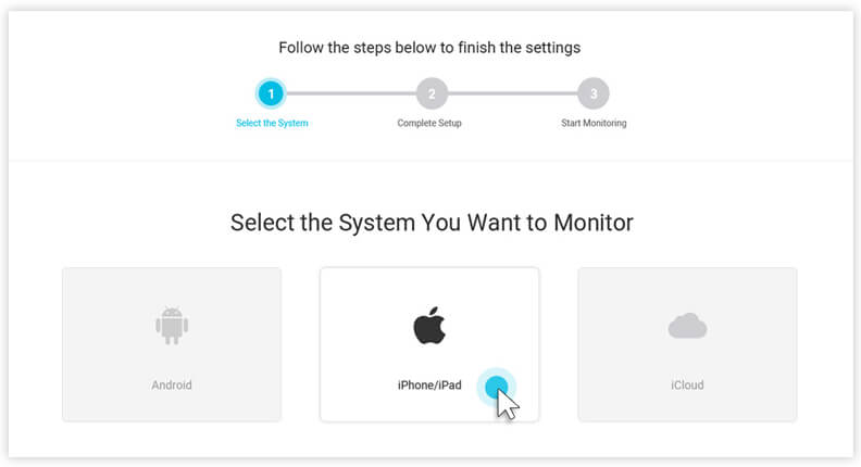 choose the product to monitor iPhone
