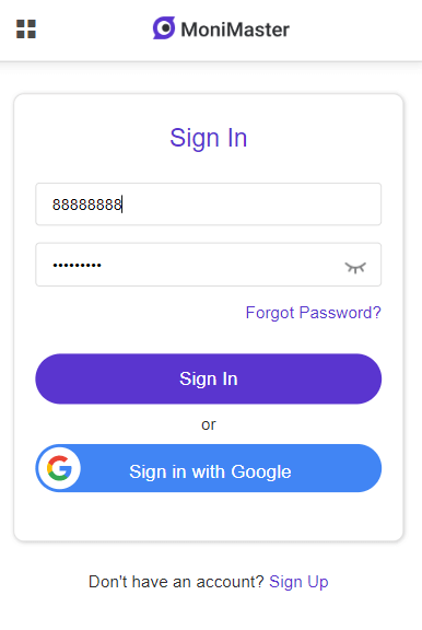 login to the app assistant