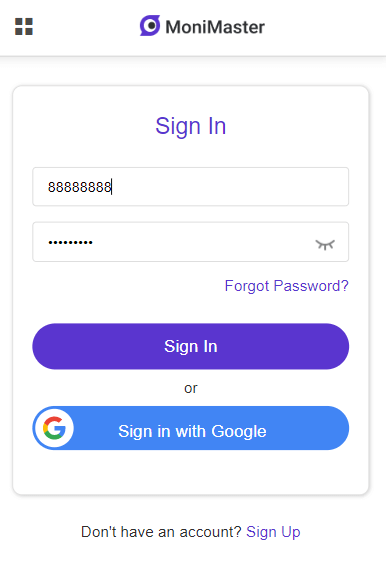 login to monimaster