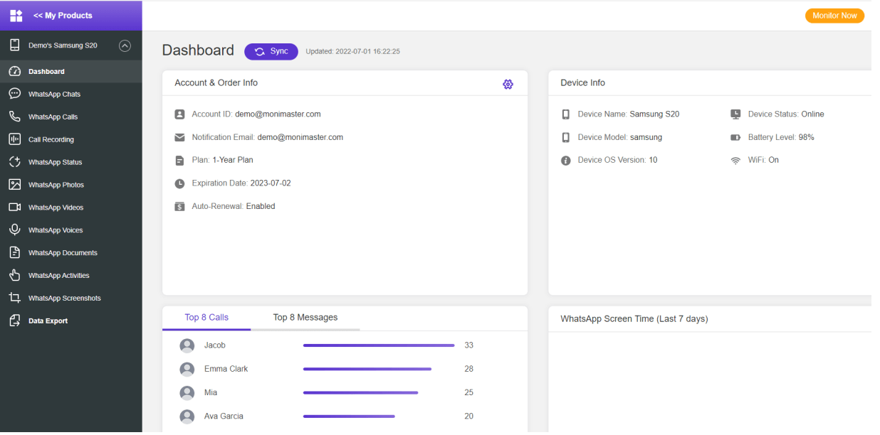 monimaster whatsapp monitoring