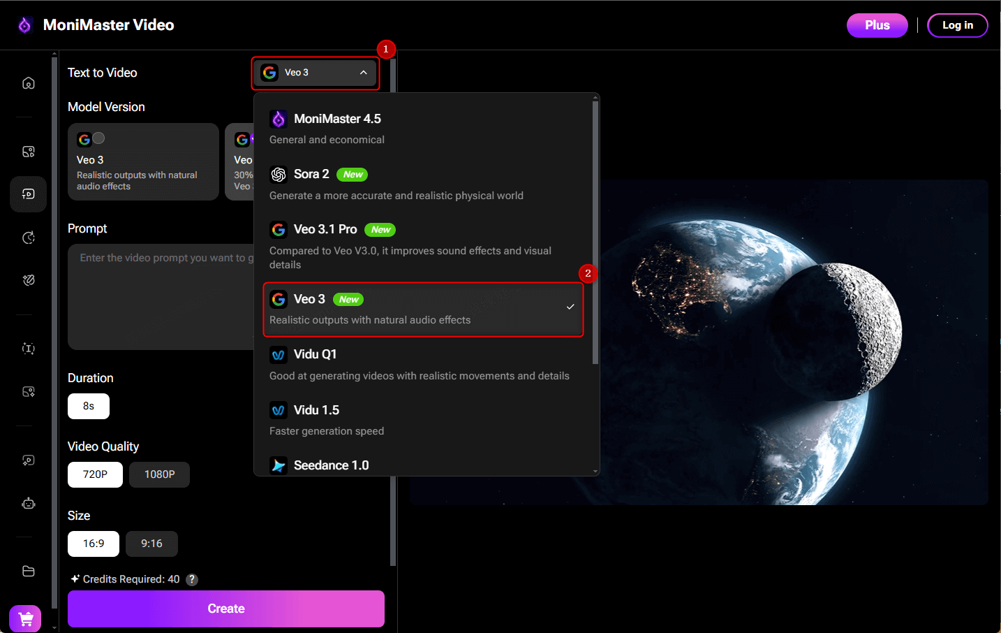 Select veo 3 AI video generator