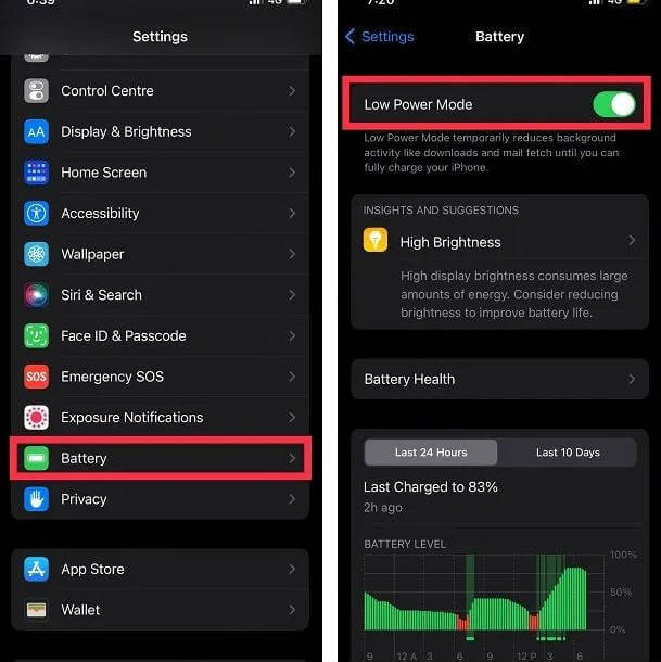 activate low power mode