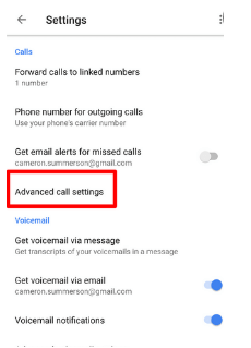 advanced call setting