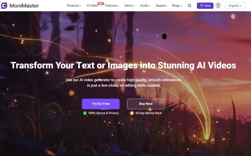 monimaster ai homepage
