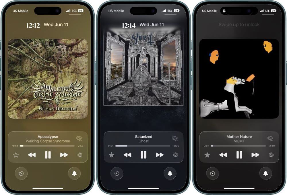 apple music ios26 lock screen