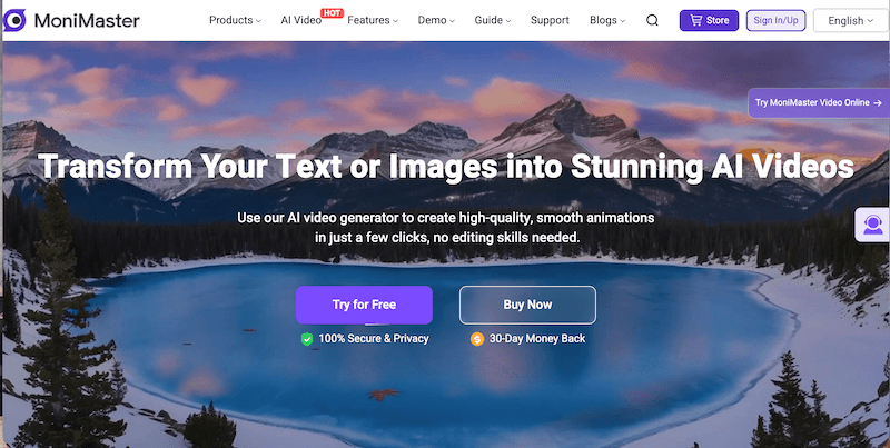 monimaster video homepage