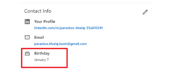 birthday on linkedin