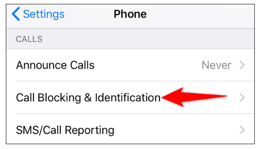 blocked contacts under settings
