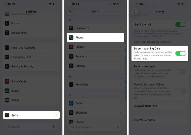 call screening ios 26