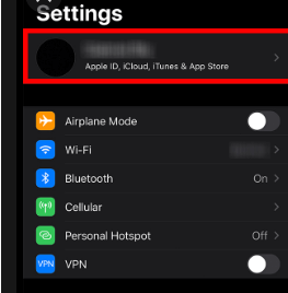 change icloud account on iphone setting