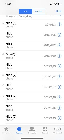 check iphone call history