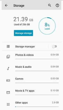 check phone storage