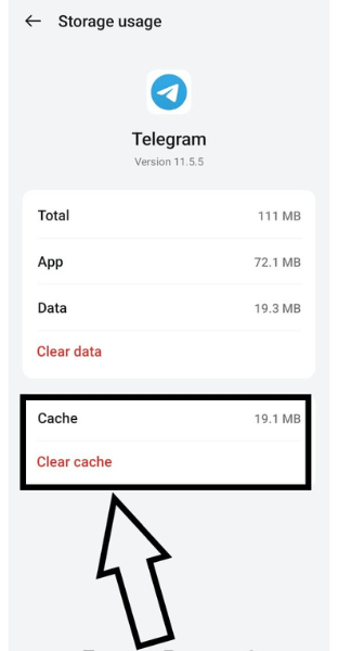 clear telegram cache