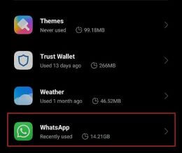 clear whatsapp cache