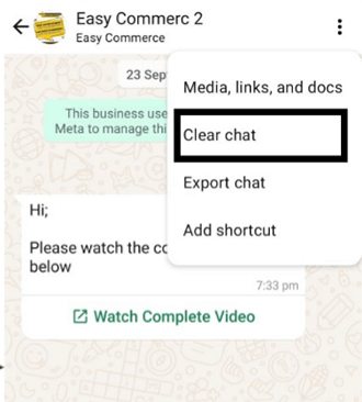 clear whatsapp inidividudal chats