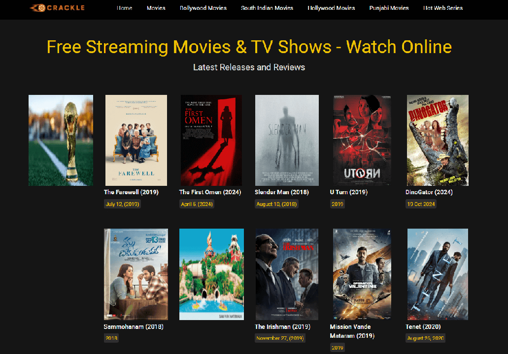 Crackle home page