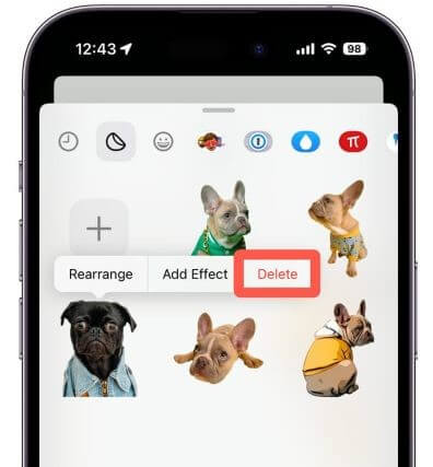 delete iphones live stickers