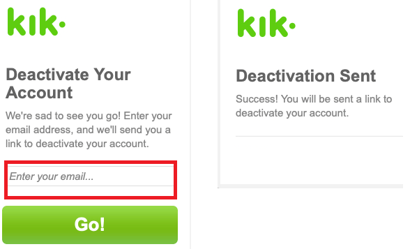 delete kik account