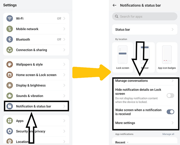 device notification setting