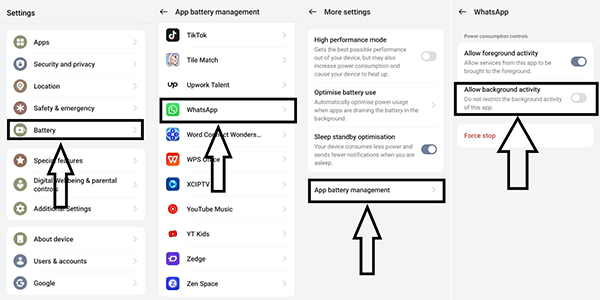 disable battery optimization