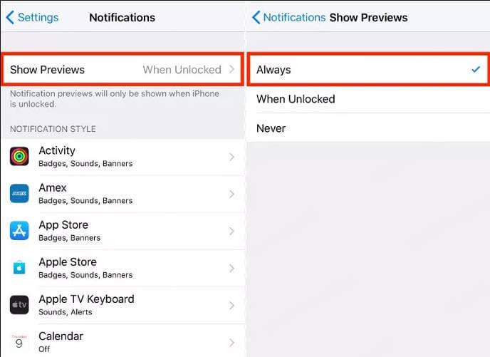 enable notifications
