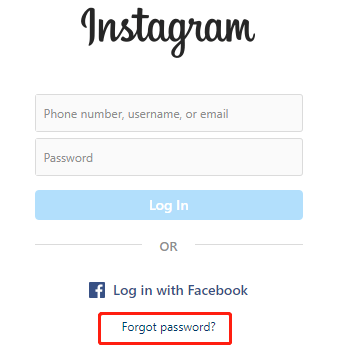 forgot password on instagram