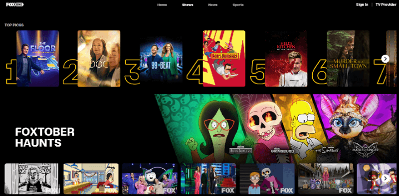 Fox One home page