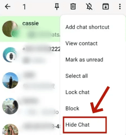 gbwhatsapp hide chat