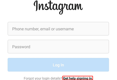 get help signing in instagram