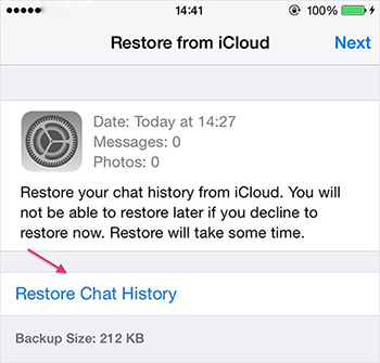 how to restore whatsapp chats from icloud backup