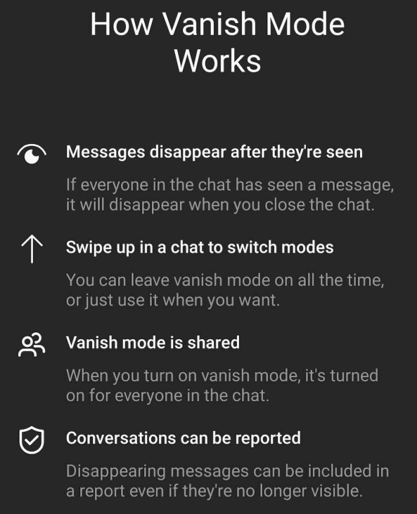 how vanish mode works