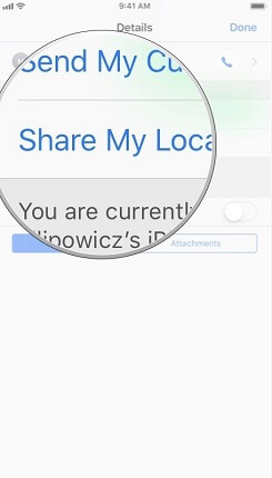 imessage share my location