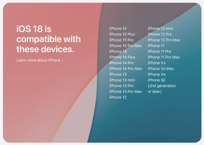 ios 18 compatible devices