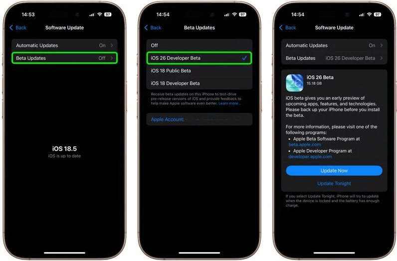 ios 26 beta download step3