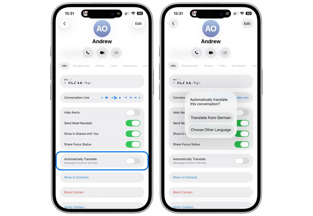 ios 26 translation setting