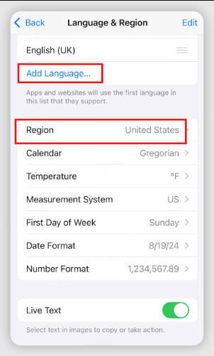 language ios 26