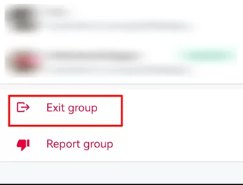 leave whatsapp group within the chat