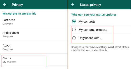 make whatsapp status not showing