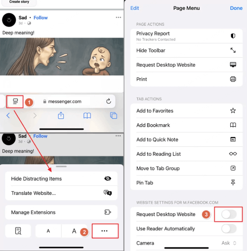 messenger login safari