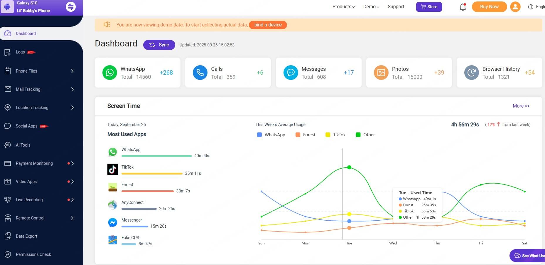 monimaster ios dashboard