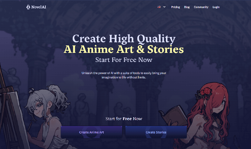 NovelAI home page