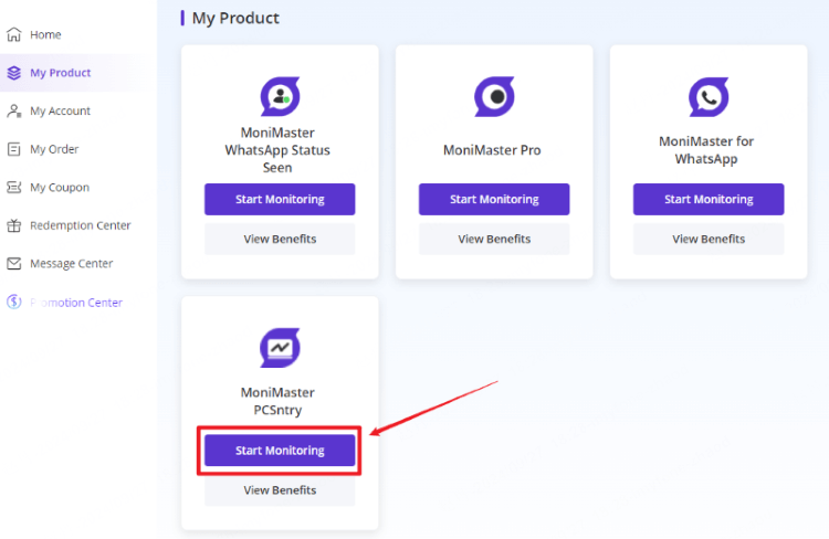 pcsntry start monitoring