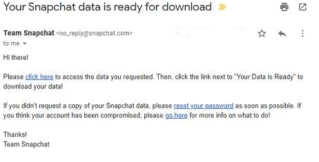 receive email to see snapchat history