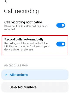 record a phone call automatically