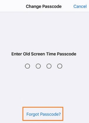 reset screen time passcode